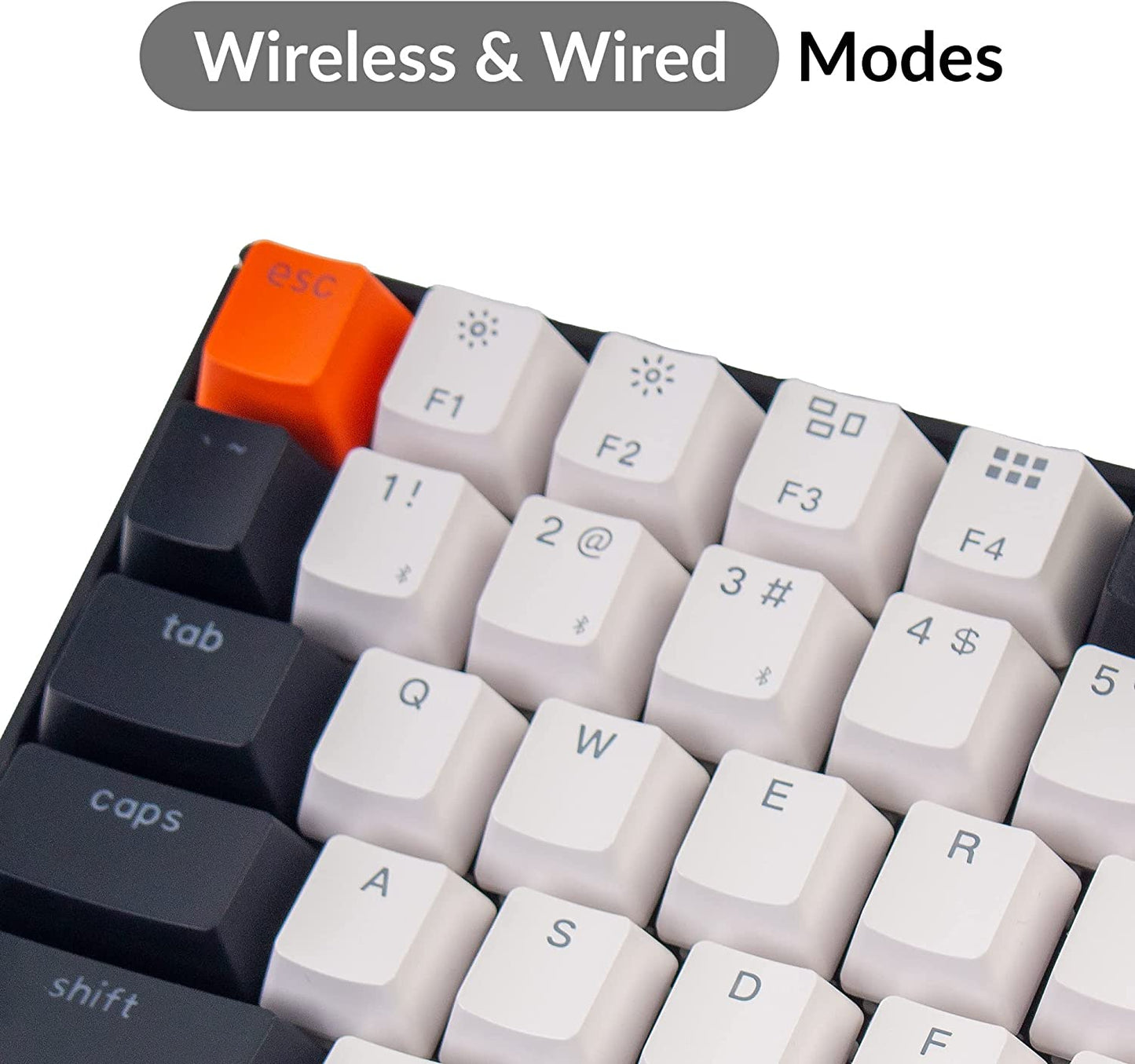 K2 75% Layout Hot-Swappable Bluetooth Wireless/Usb Wired Mechanical Keyboard with Gateron G Pro Blue Switch/Double-Shot Keycaps/Rgb Backlit 84 Keys Computer Keyboad for Mac Windows Version 2