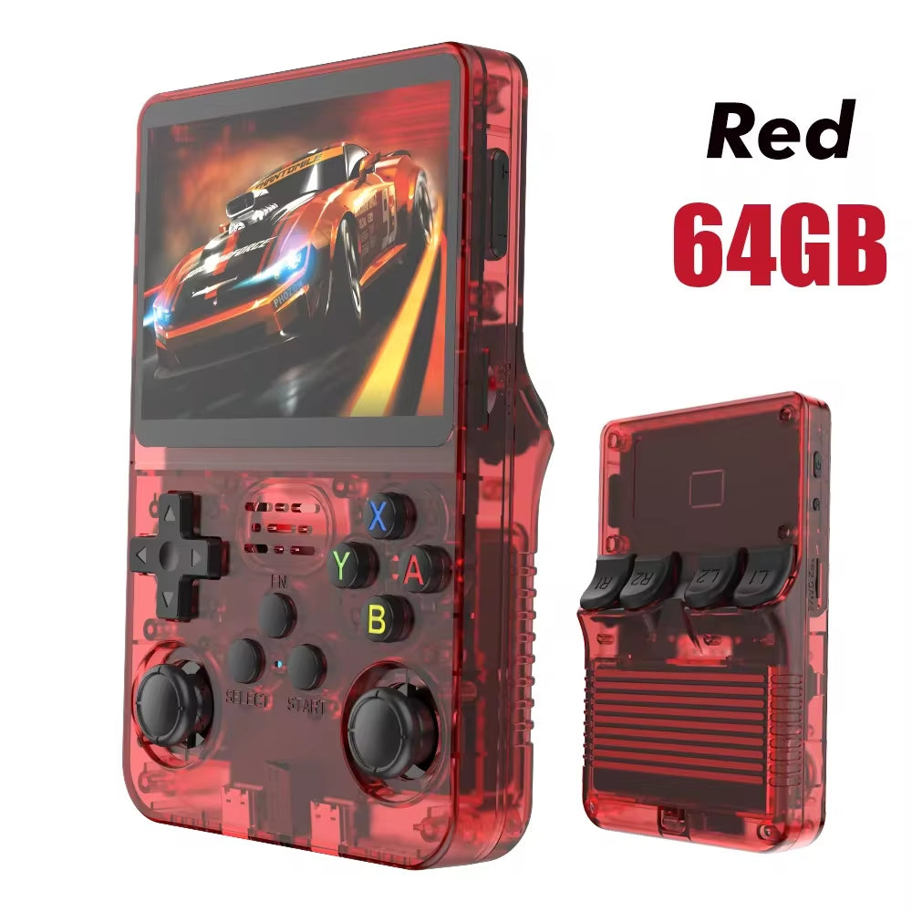 128G Open Source  Video Game Console Linux System 3.5 Inch IPS Screen Orange Portable Pocket Video Player 64GG Best Games